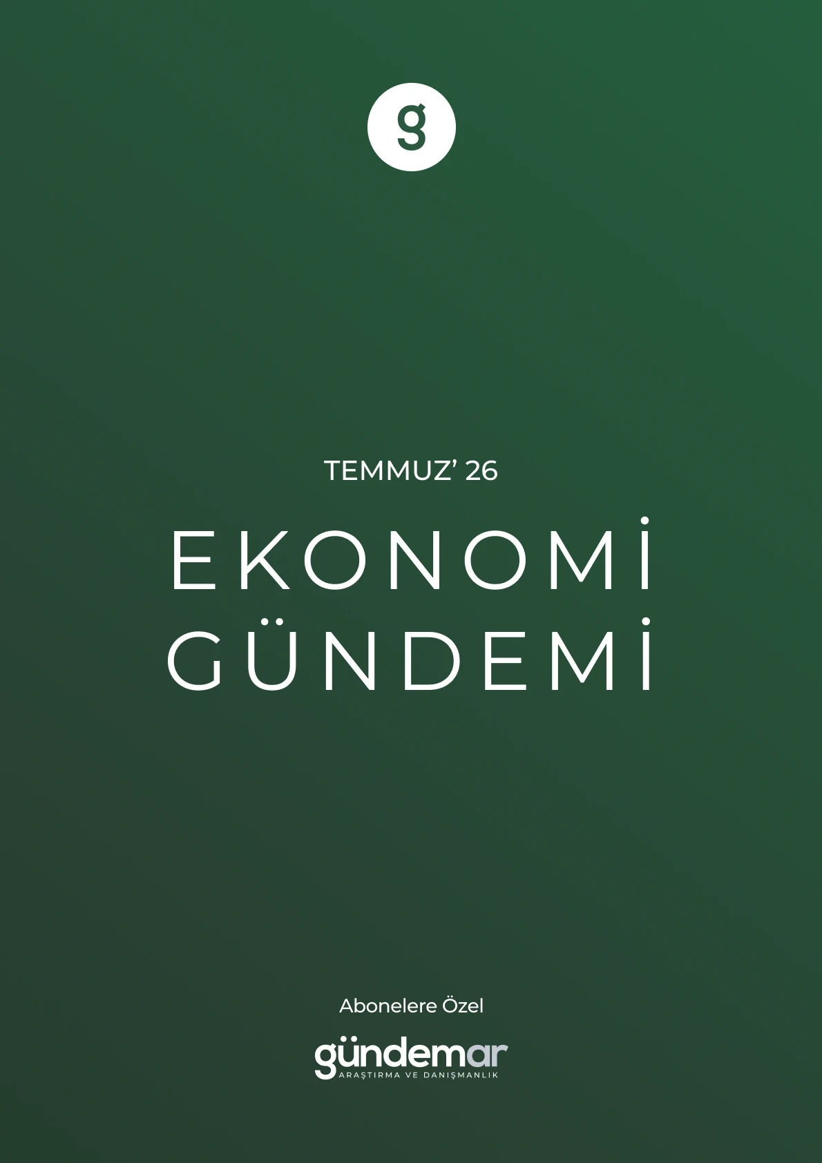 Türkiye Ekonomi Gündemi aylık araştırma raporu kapağı